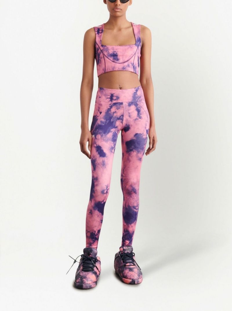 Pink Tie-dye Print Leggings