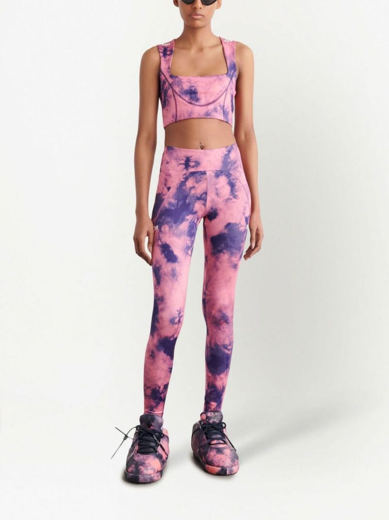 Pink Tie-dye Print Leggings