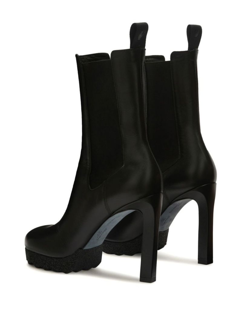 Black Sponge Leather Boots