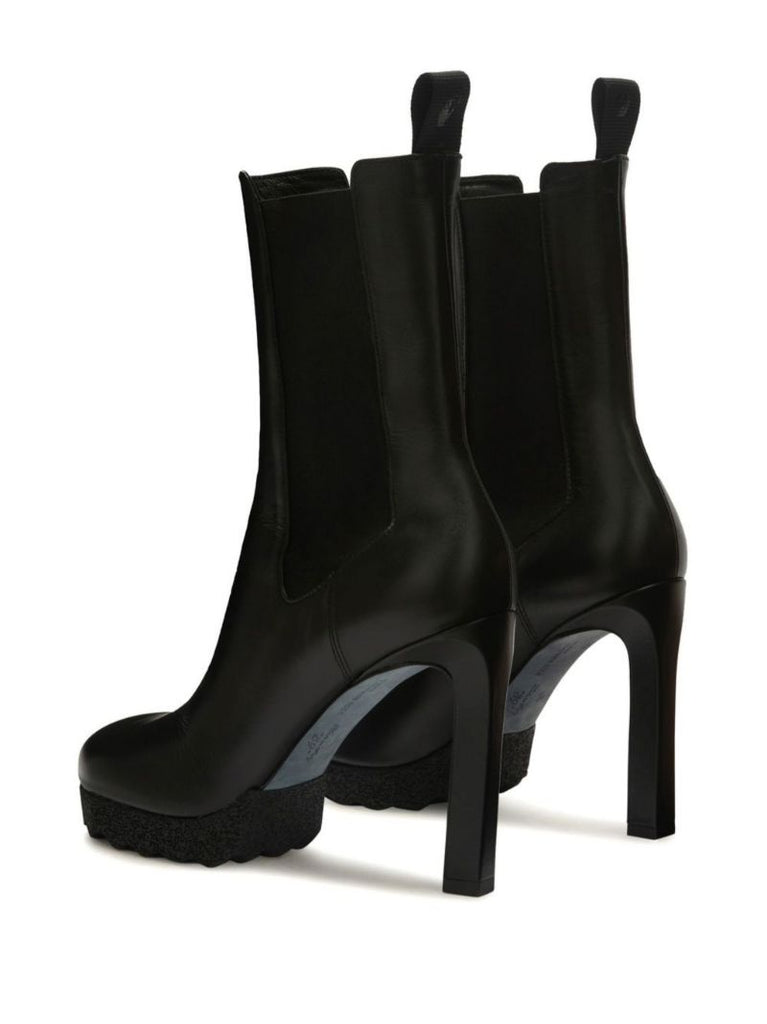 Black Sponge Leather Boots
