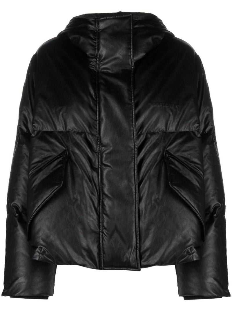 Black Logo Embroidered Padded Jacket