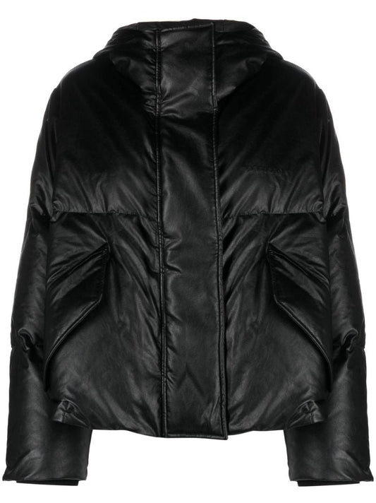 Black Logo Embroidered Padded Jacket