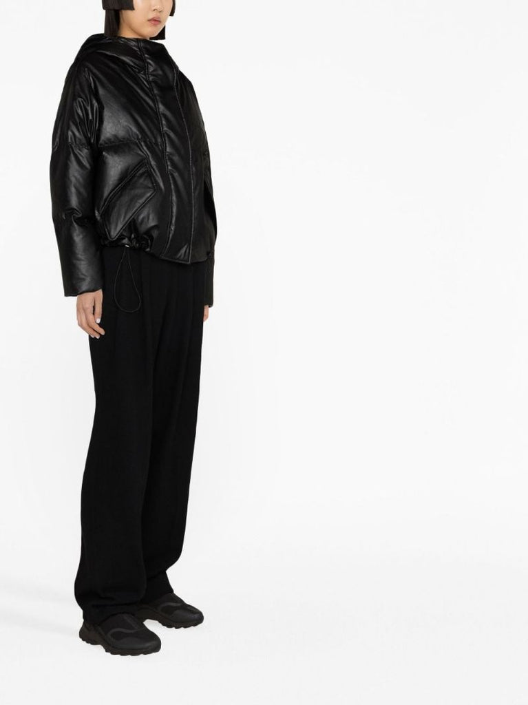 Black Logo Embroidered Padded Jacket