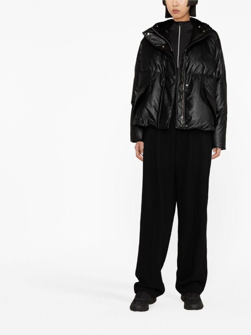 Black Logo Embroidered Padded Jacket