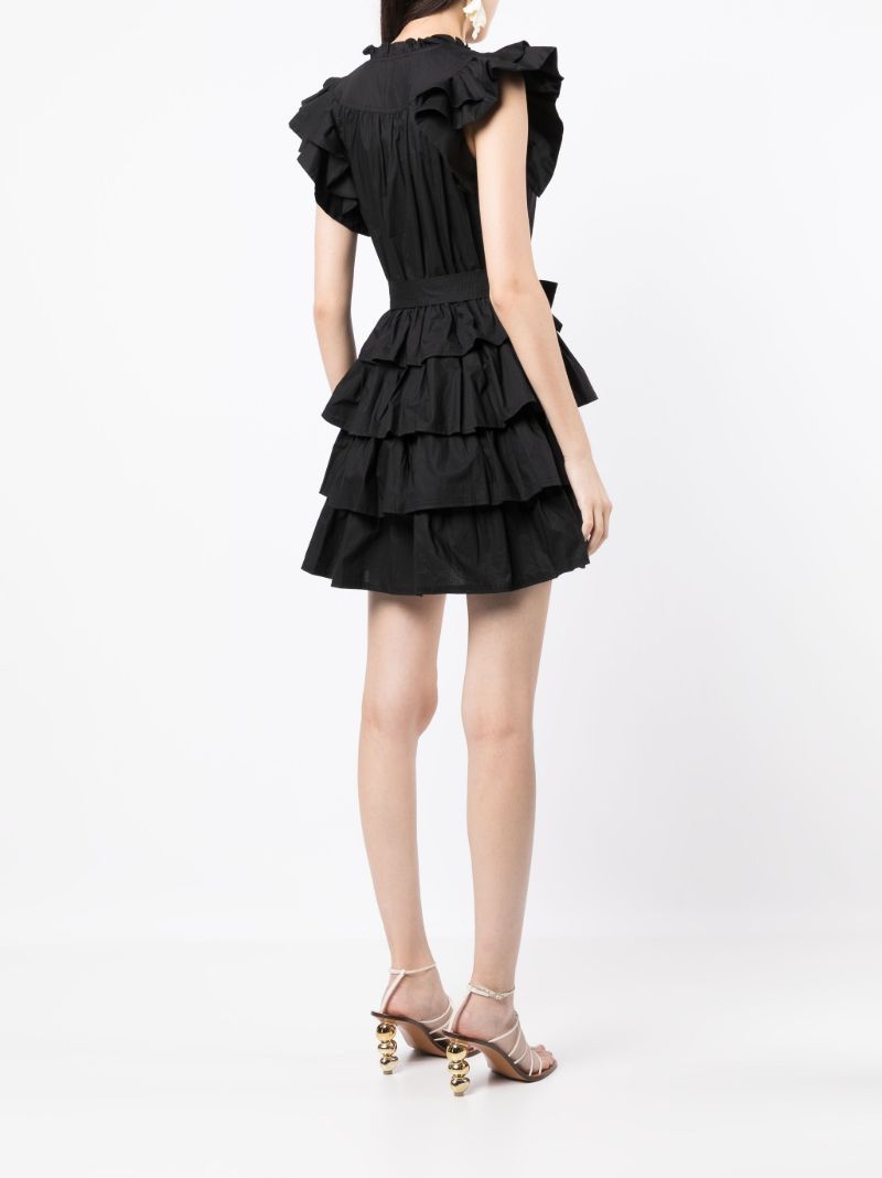 Black Lulua Tie Waist Mini Dress
