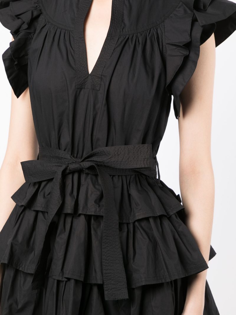 Black Lulua Tie Waist Mini Dress