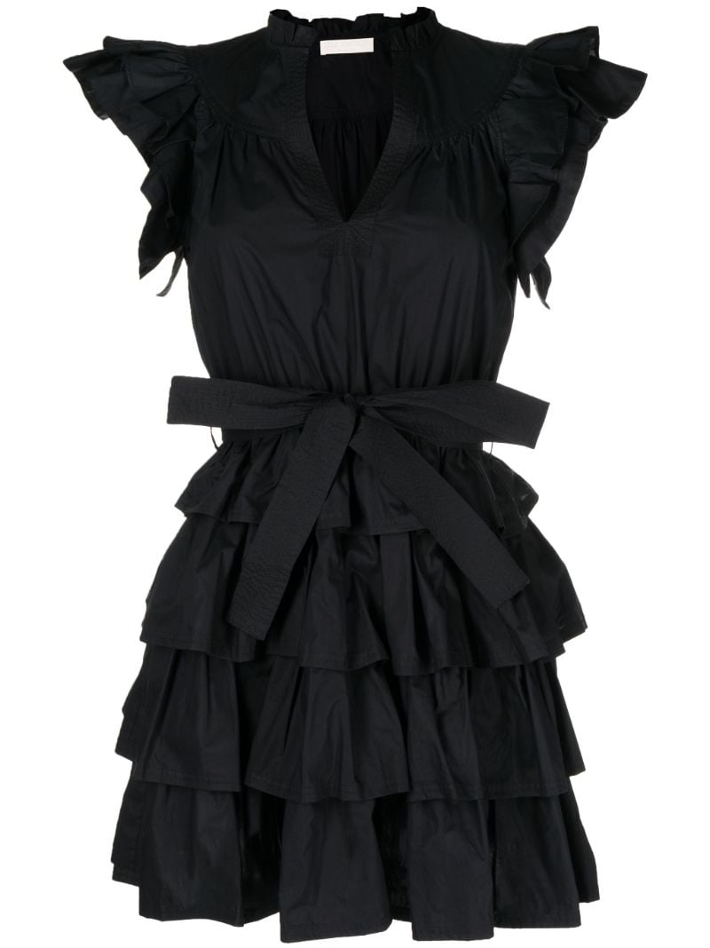 Black Lulua Tie Waist Mini Dress