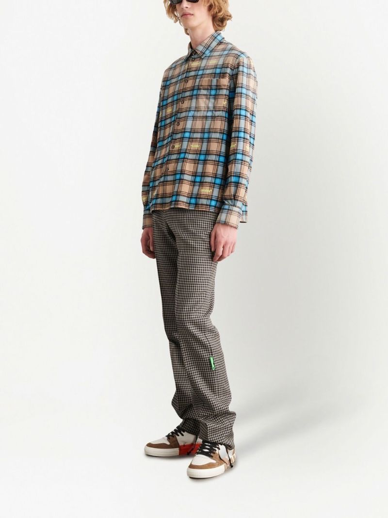 Neutral Check Flannel Shirt