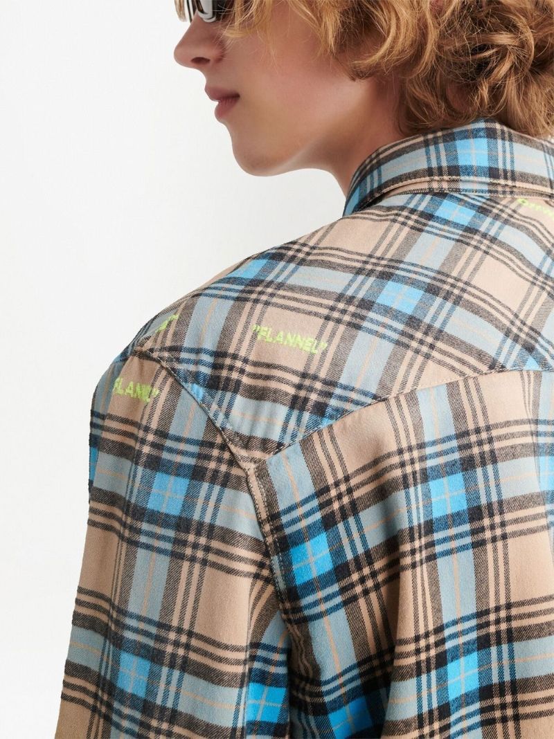 Neutral Check Flannel Shirt