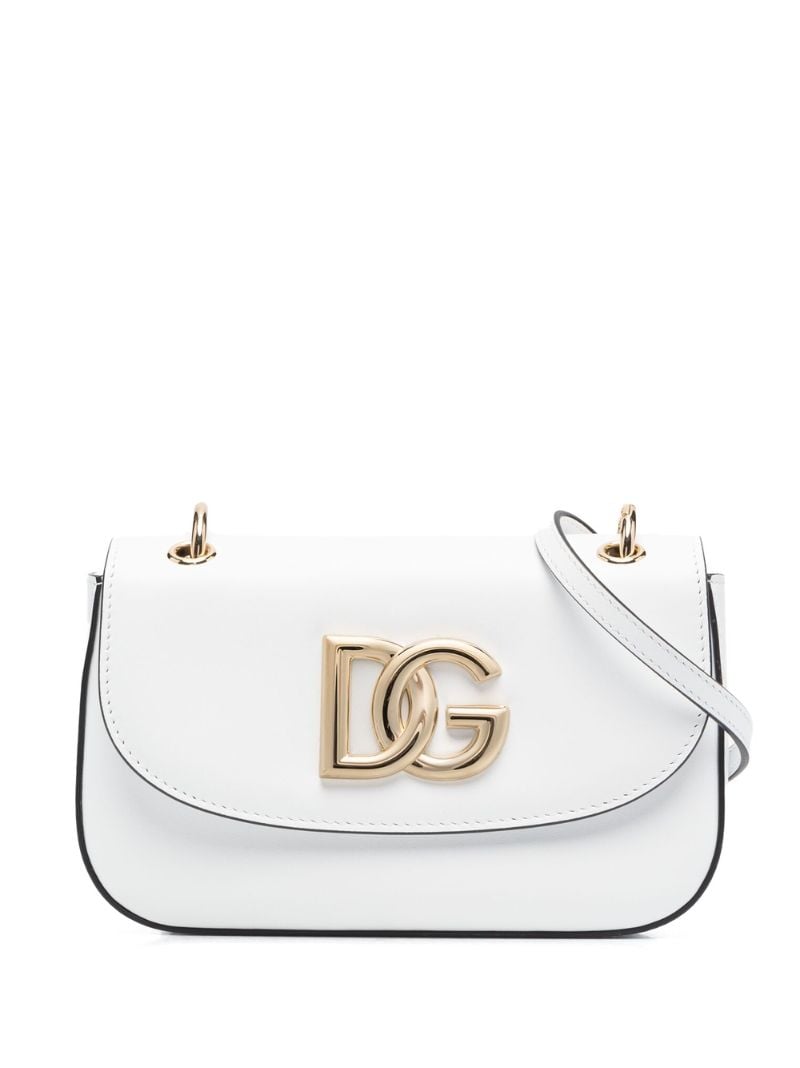 White Dg Leather Shoulder Bag