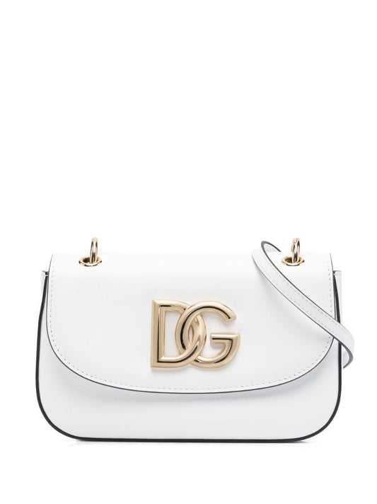 White Dg Leather Shoulder Bag