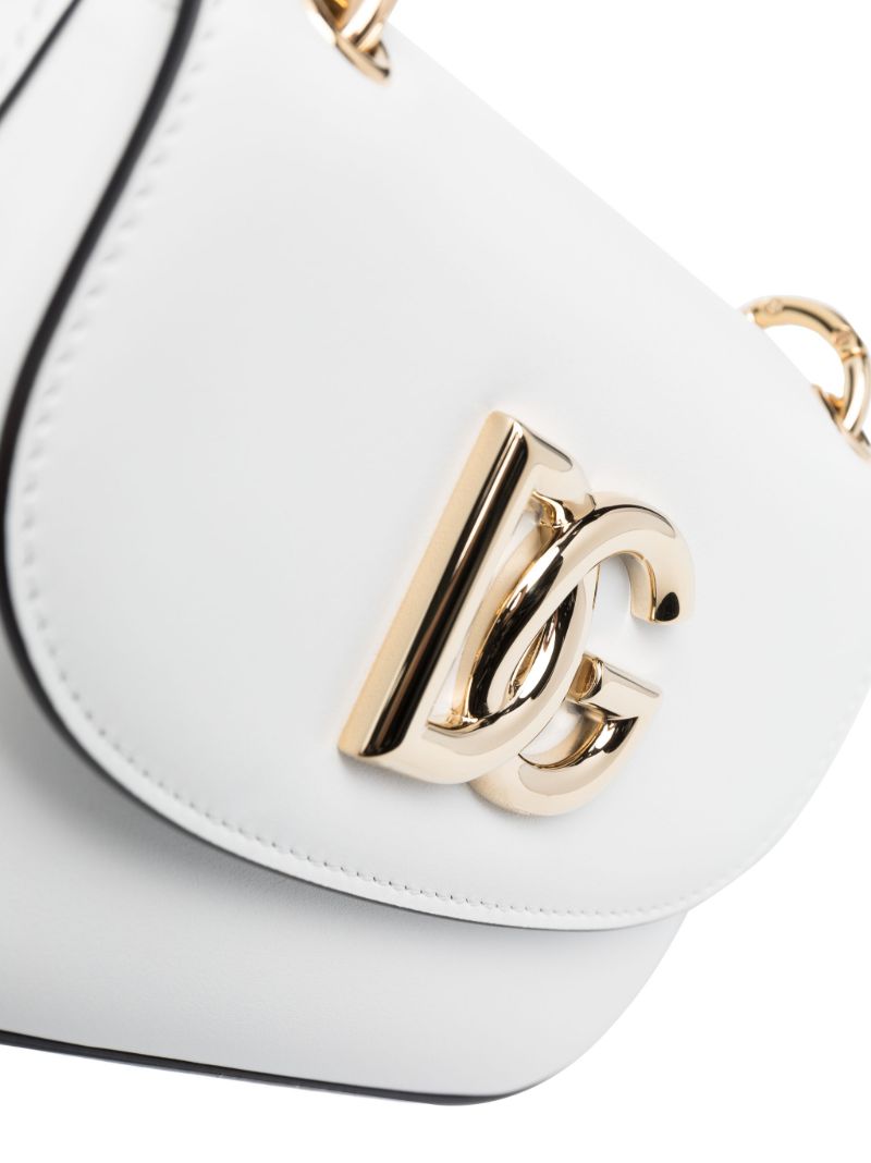 White Dg Leather Shoulder Bag