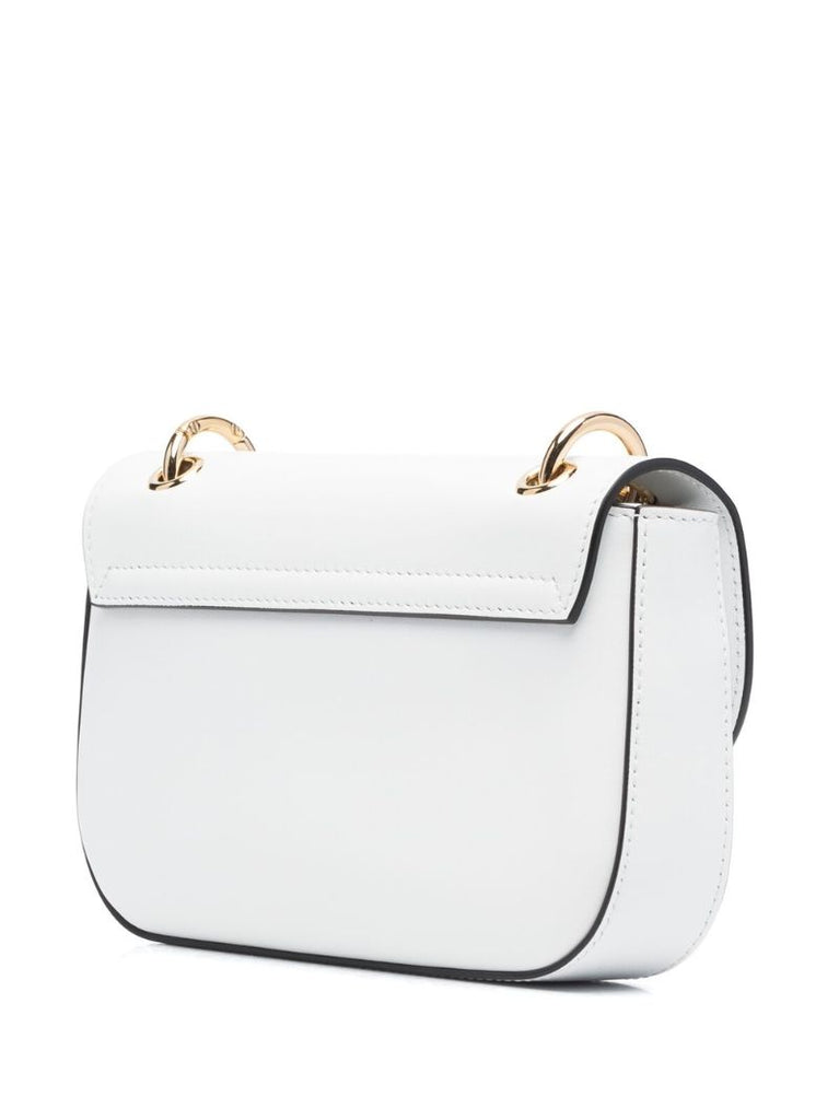 White Dg Leather Shoulder Bag