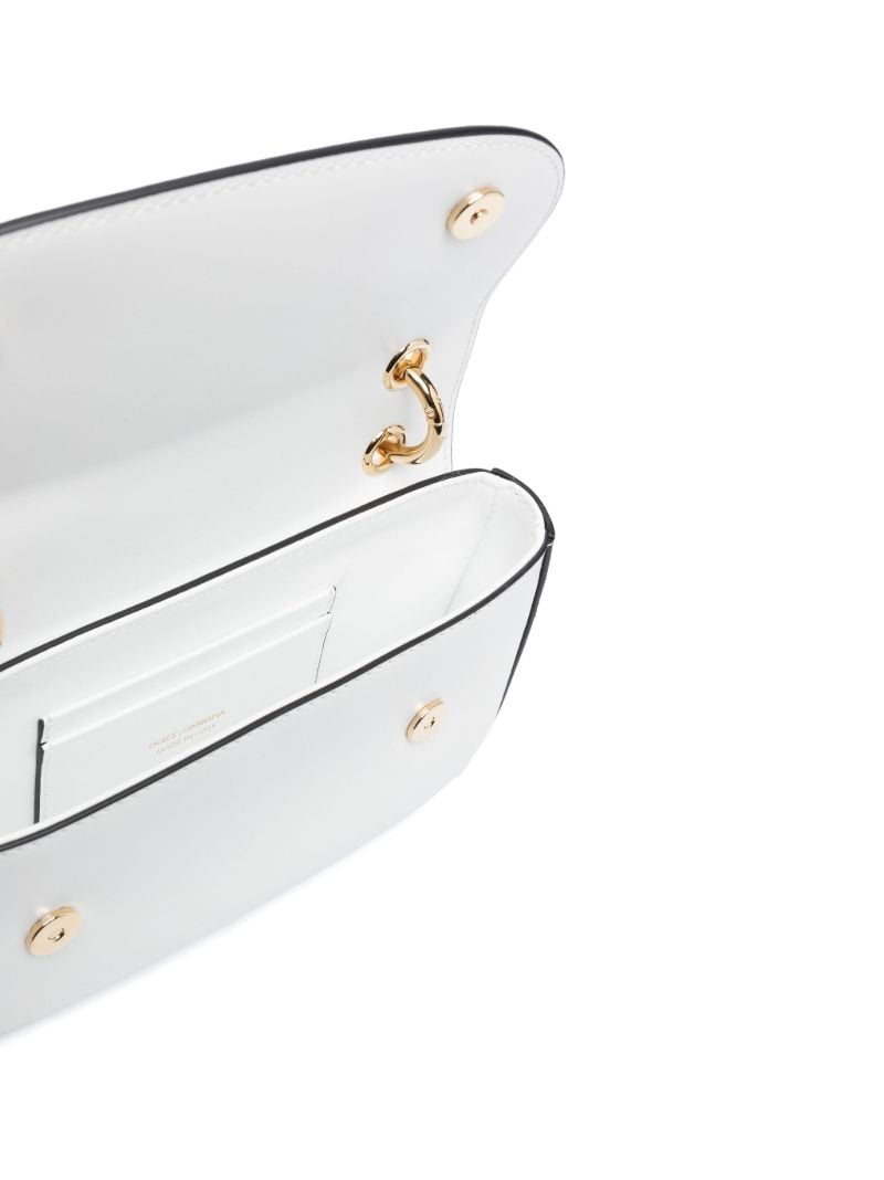 White Dg Leather Shoulder Bag