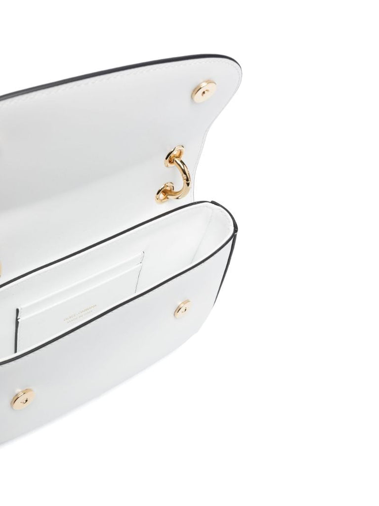 White Dg Leather Shoulder Bag