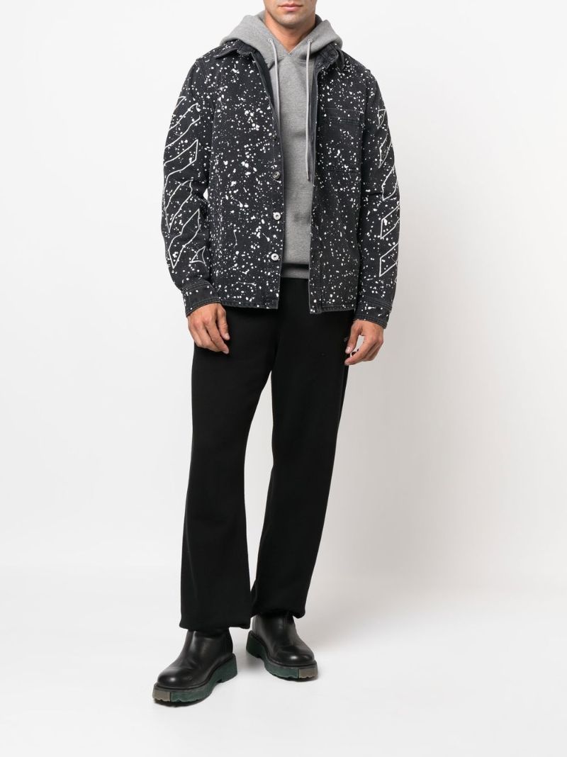 Black Paint Splatter Denim Shirt