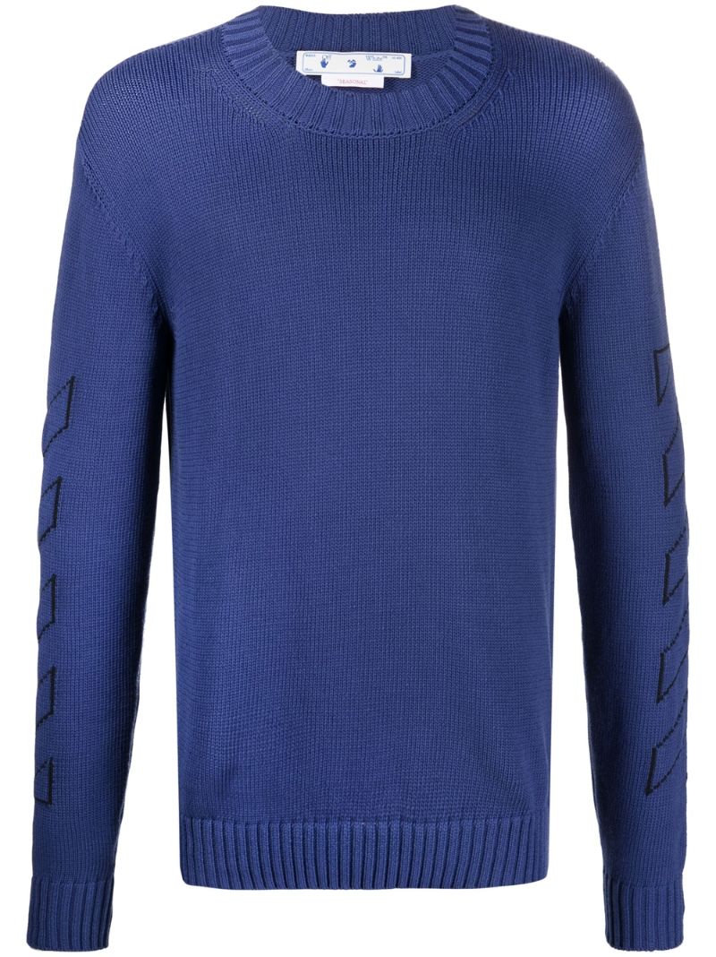 Blue Arrows Motif Knit Sweater