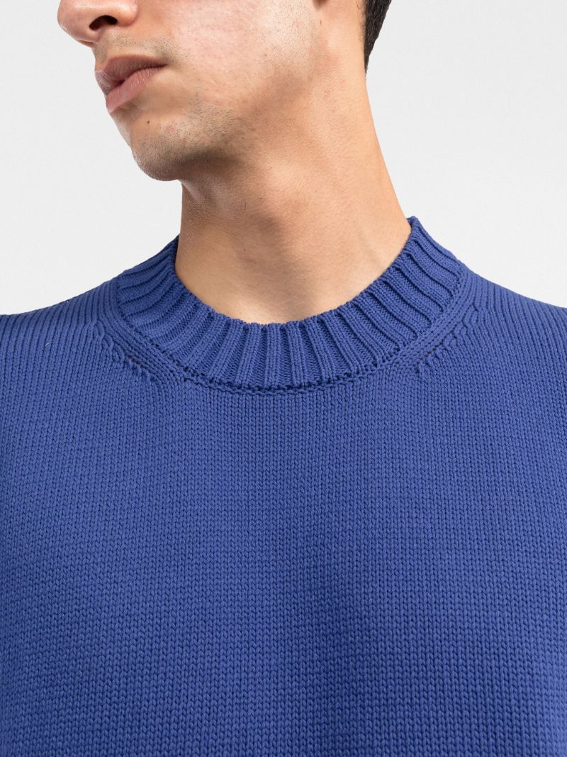 Blue Arrows Motif Knit Sweater