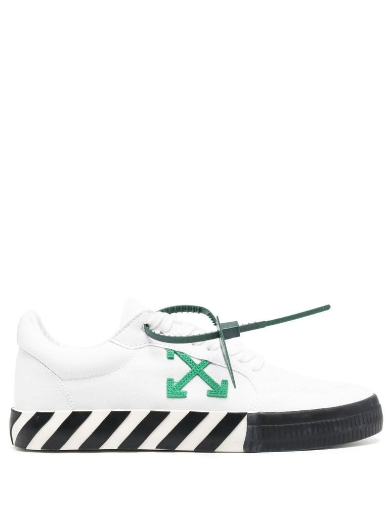 White Vulcanized Low Top Sneakers