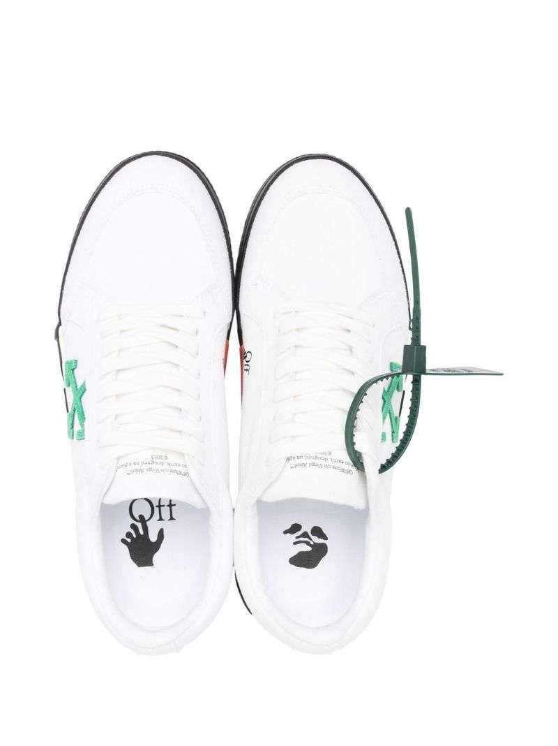 White Vulcanized Low Top Sneakers