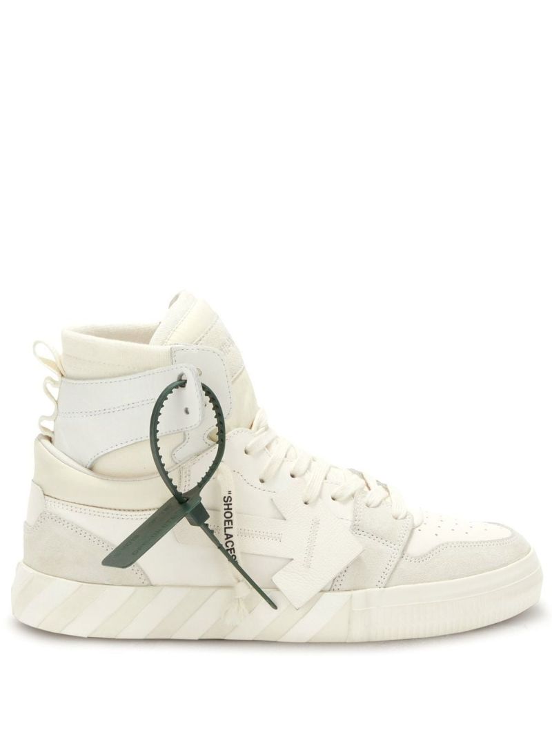 White Vulcanized High-top Sneakers