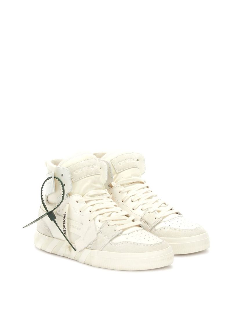 White Vulcanized High-top Sneakers