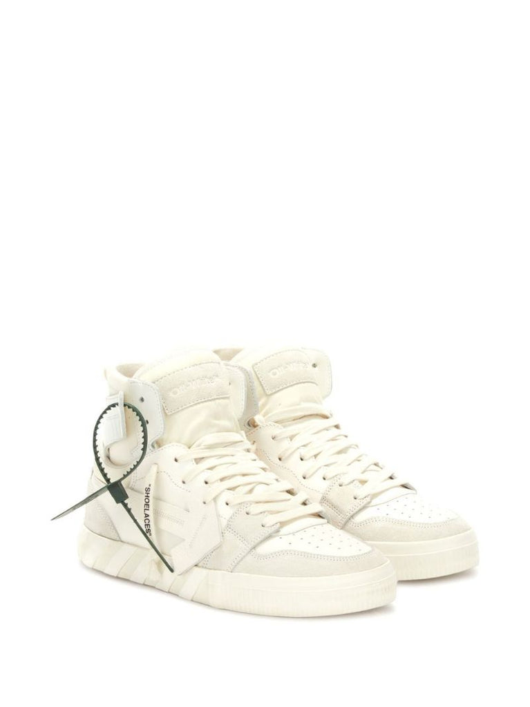 White Vulcanized High-top Sneakers