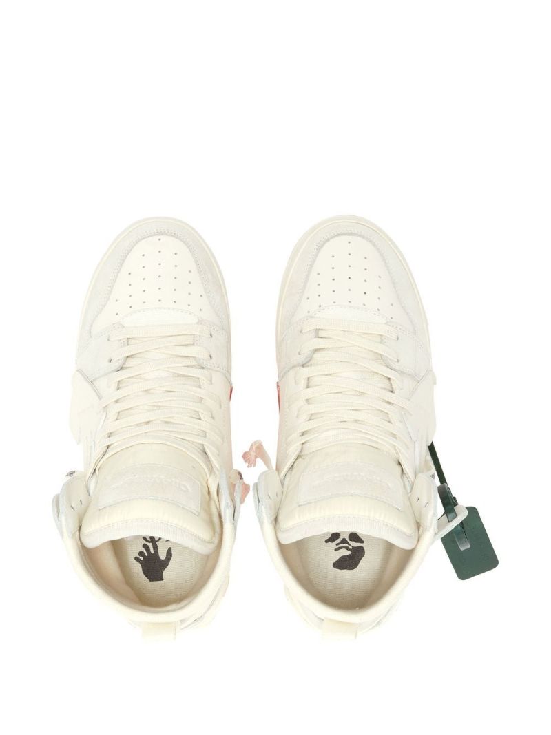 White Vulcanized High-top Sneakers