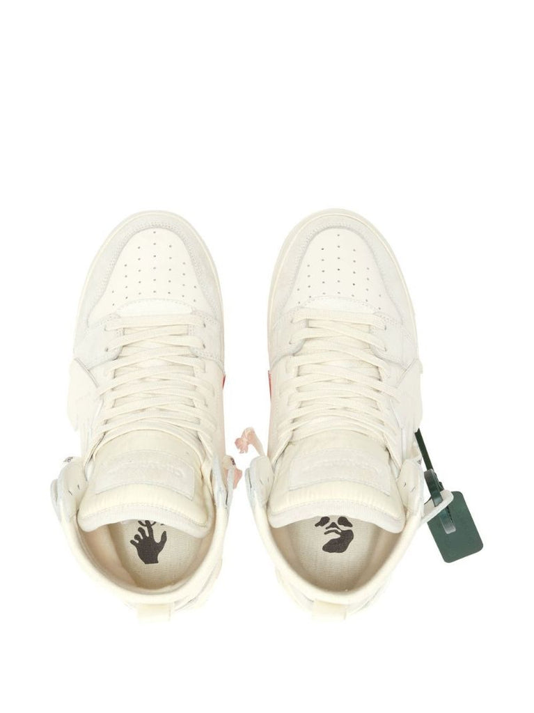 White Vulcanized High-top Sneakers