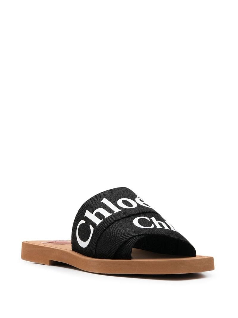 Black Woody Canvas Slides