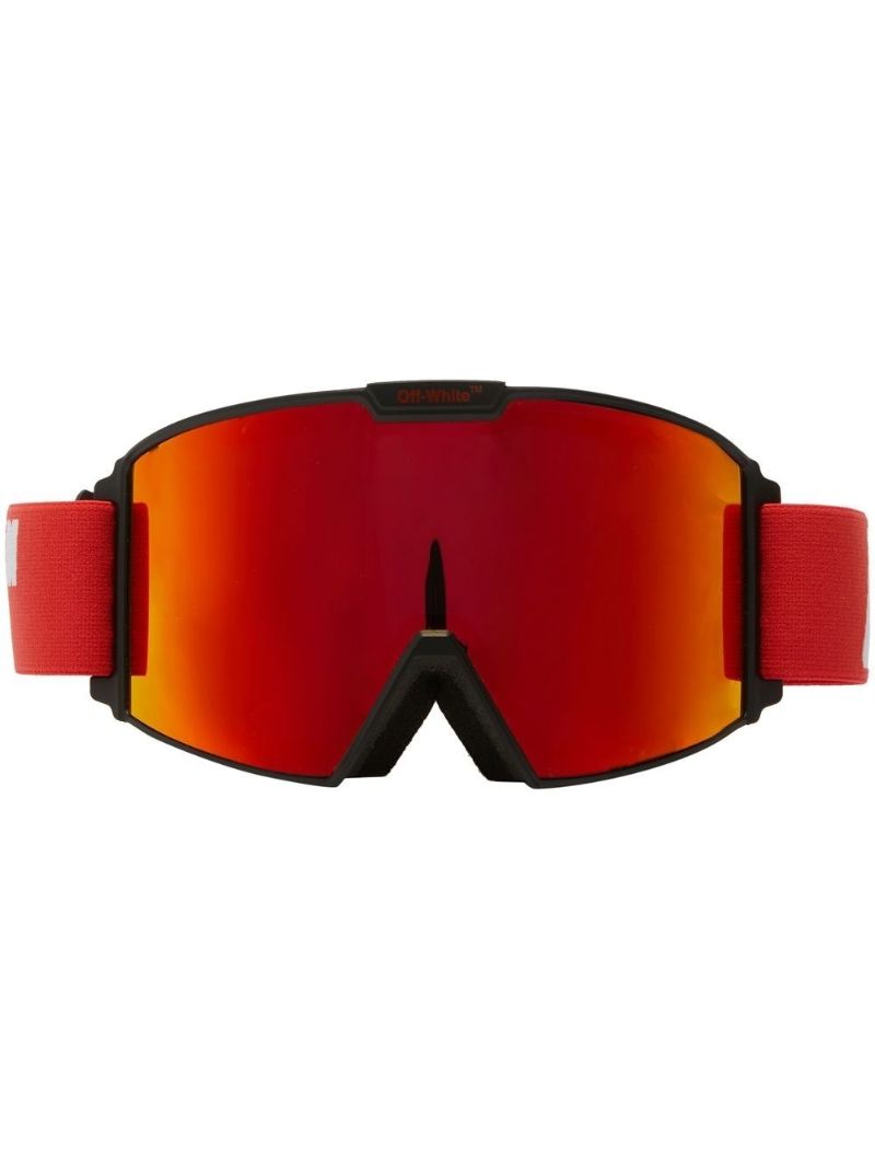 Red Gradient Mirrored Goggle Sunglasses