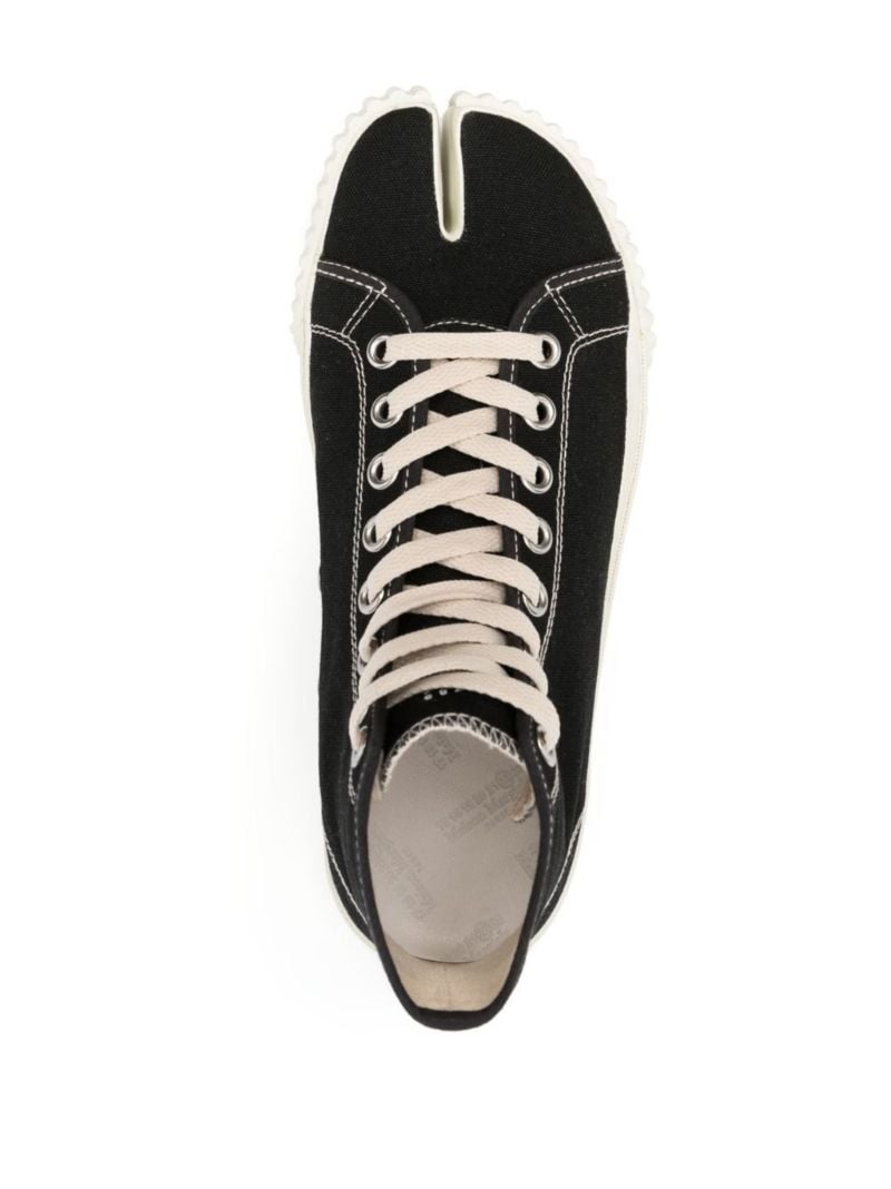 Black Tabi High-top Canvas Sneakers