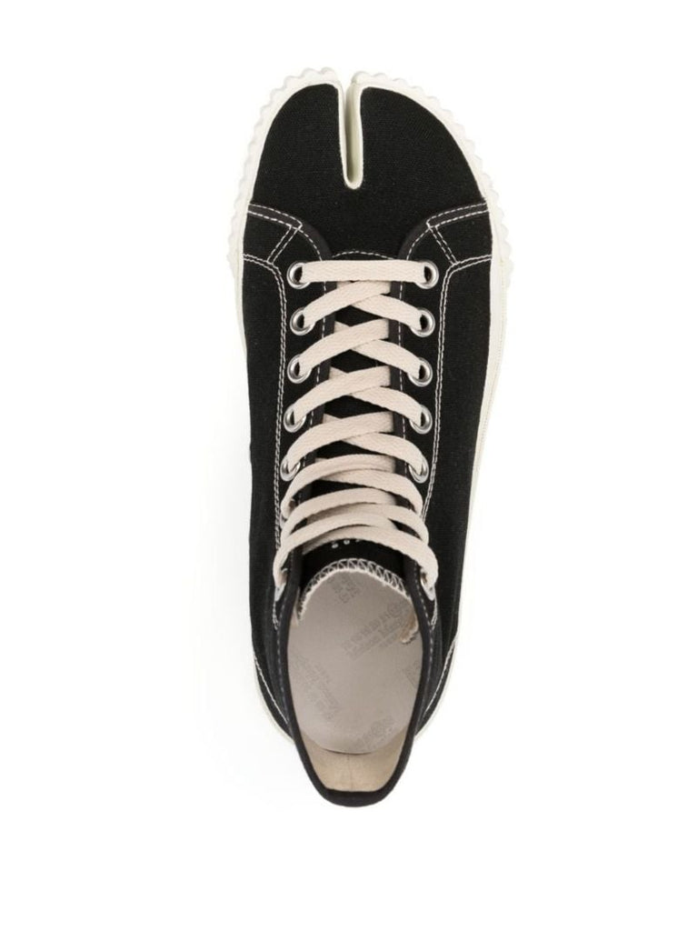 Black Tabi High-top Canvas Sneakers