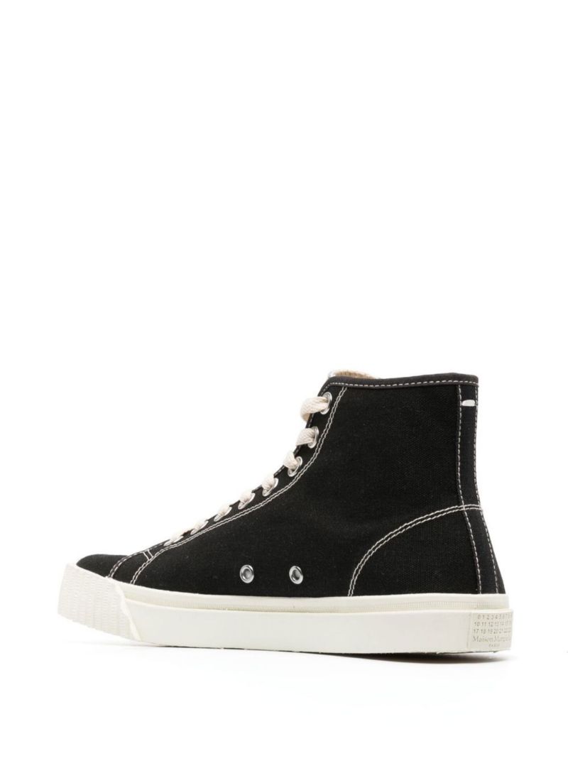 Black Tabi High-top Canvas Sneakers