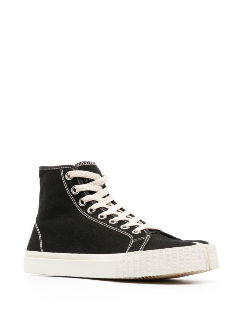 Black Tabi High-top Canvas Sneakers
