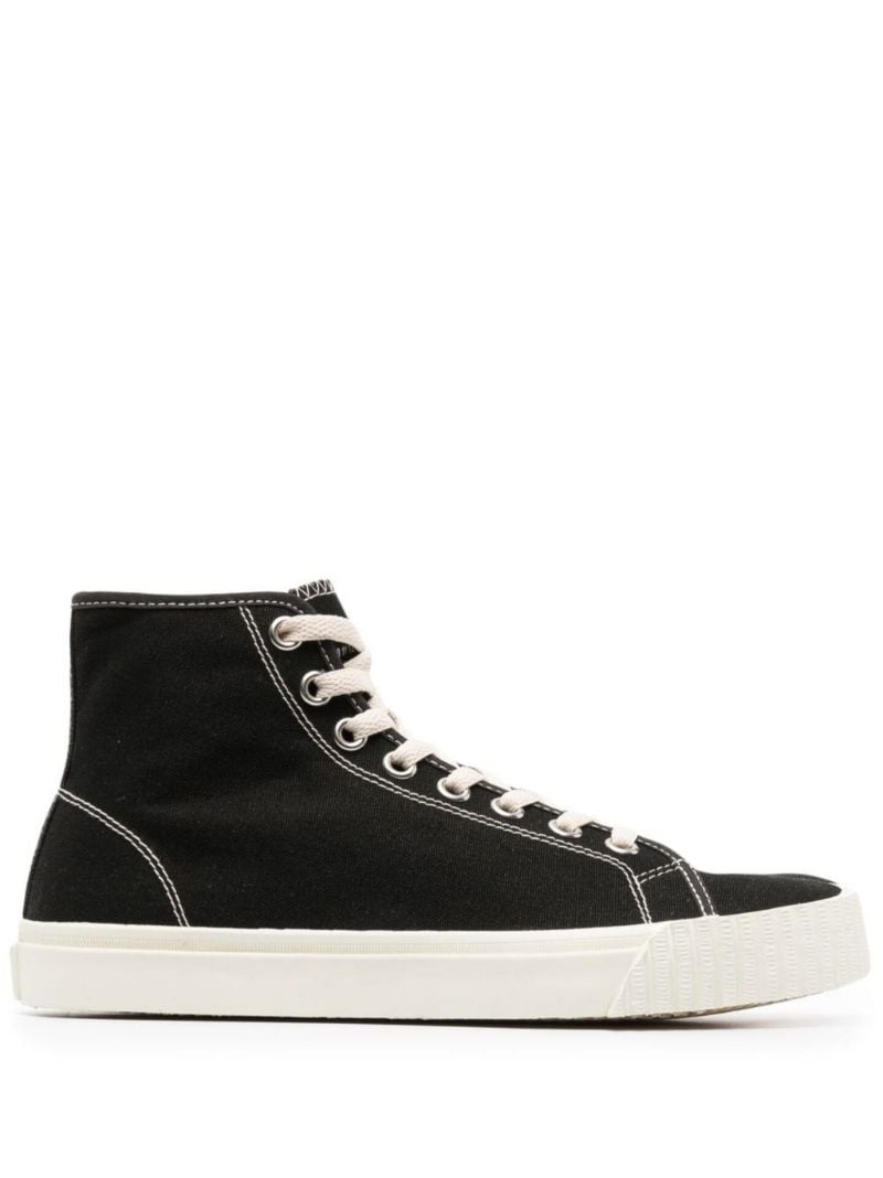 Black Tabi High-top Canvas Sneakers
