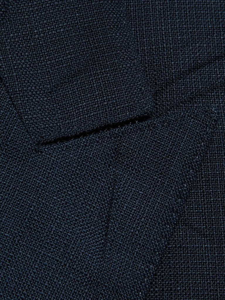 Blue Crease Effect Double-breasted Blazer