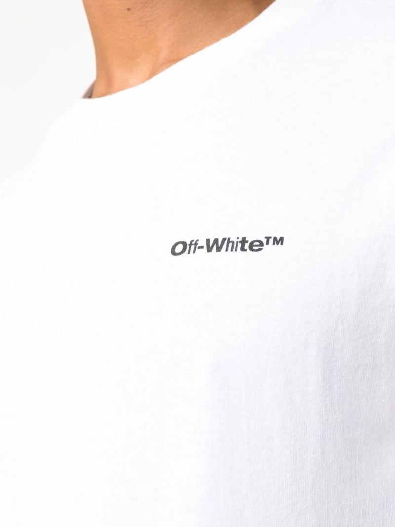 White Wave Diag Cotton T-shirt