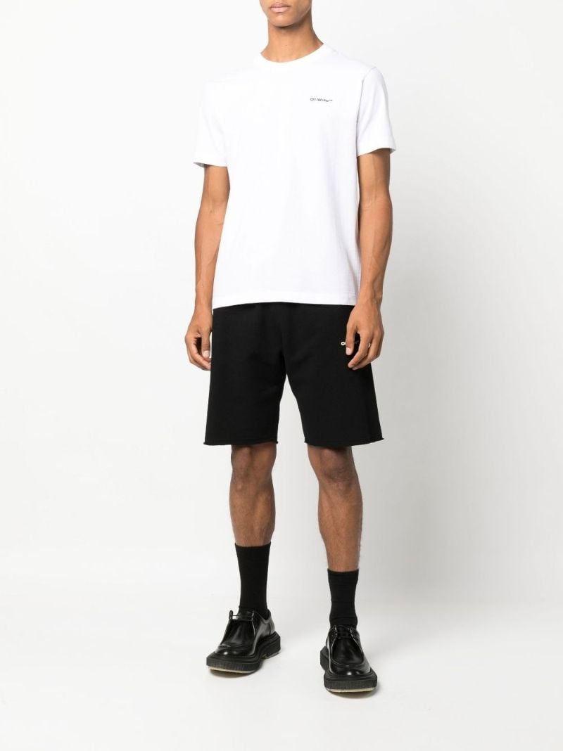 White Wave Diag Cotton T-shirt