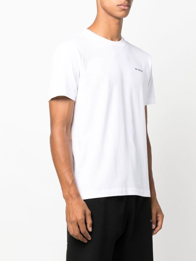 White Wave Diag Cotton T-shirt