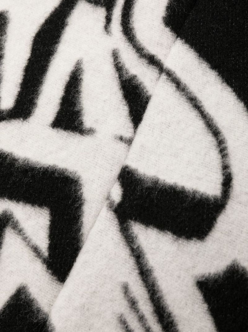 Black Graffiti Logo Single-breasted Coat