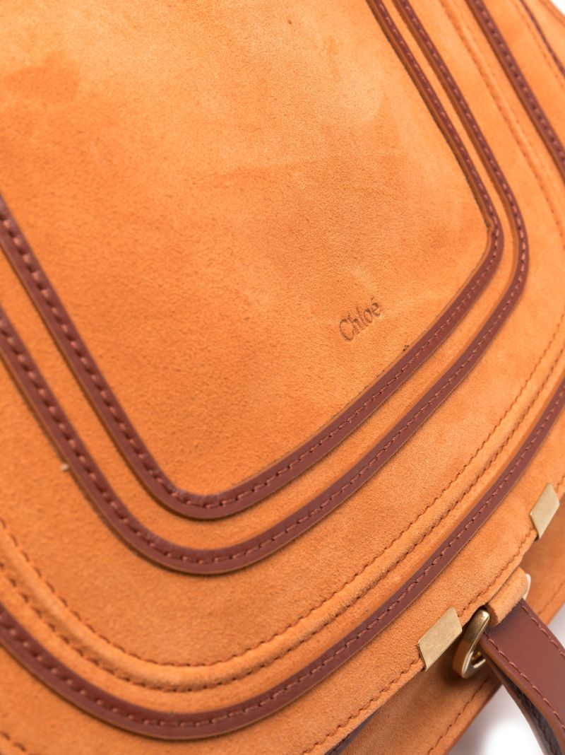 Orange Marcie Suede Tote Bag