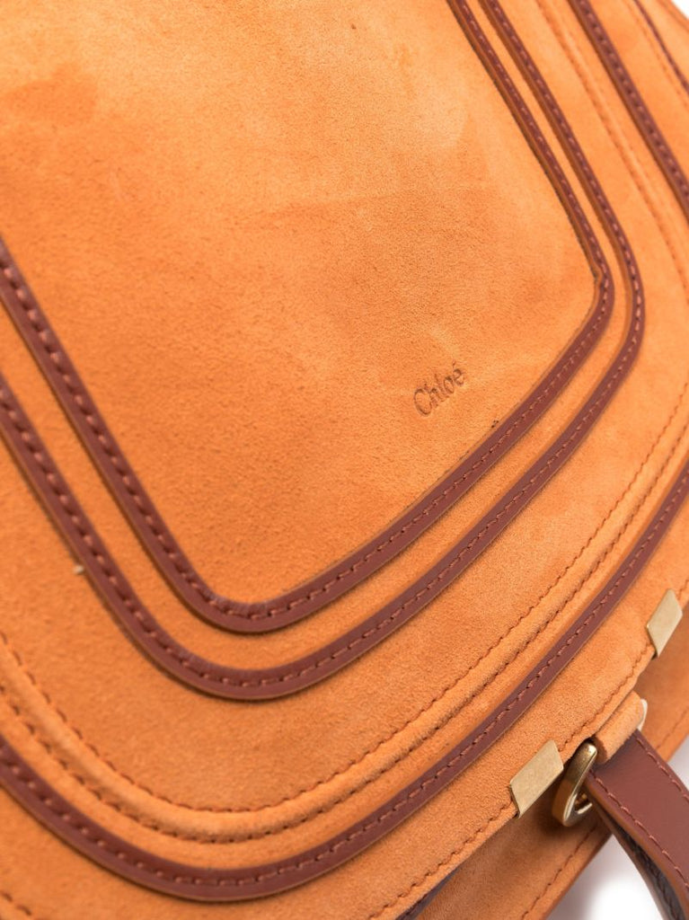 Orange Marcie Suede Tote Bag