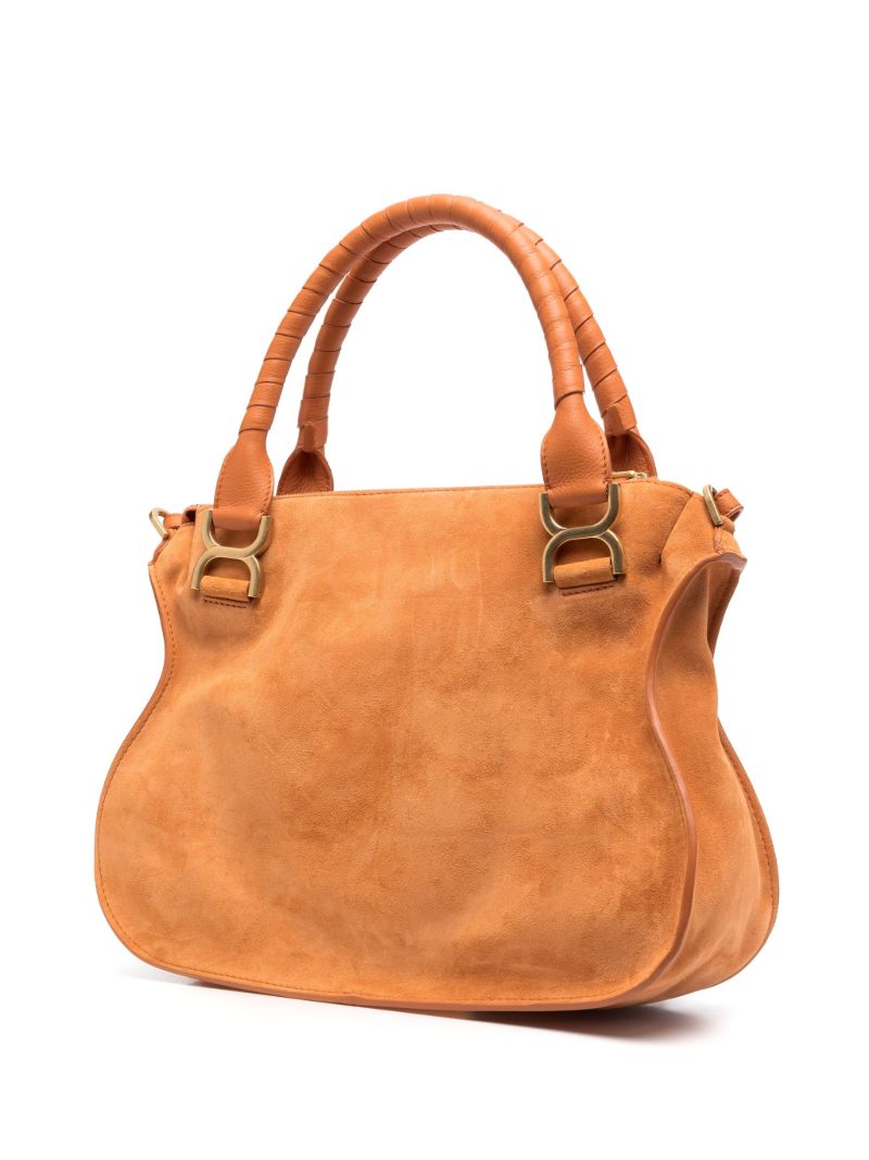 Orange Marcie Suede Tote Bag