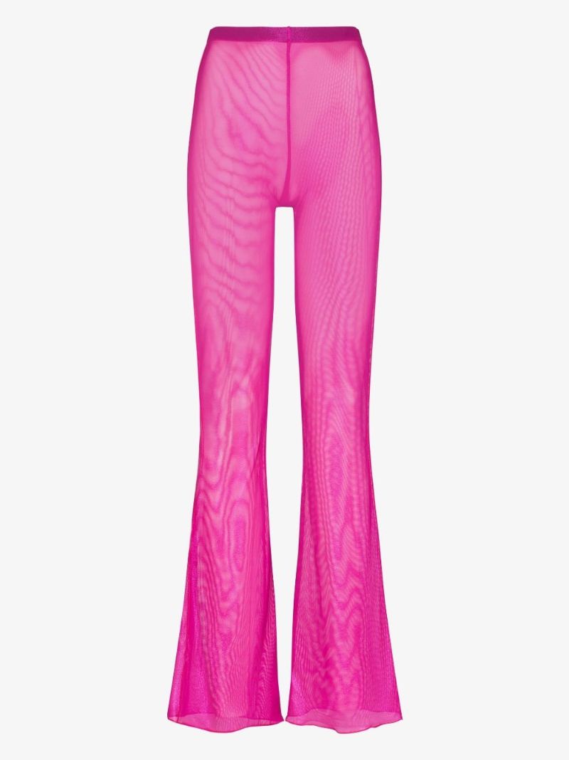 Pink Mesh Wide Leg Trousers