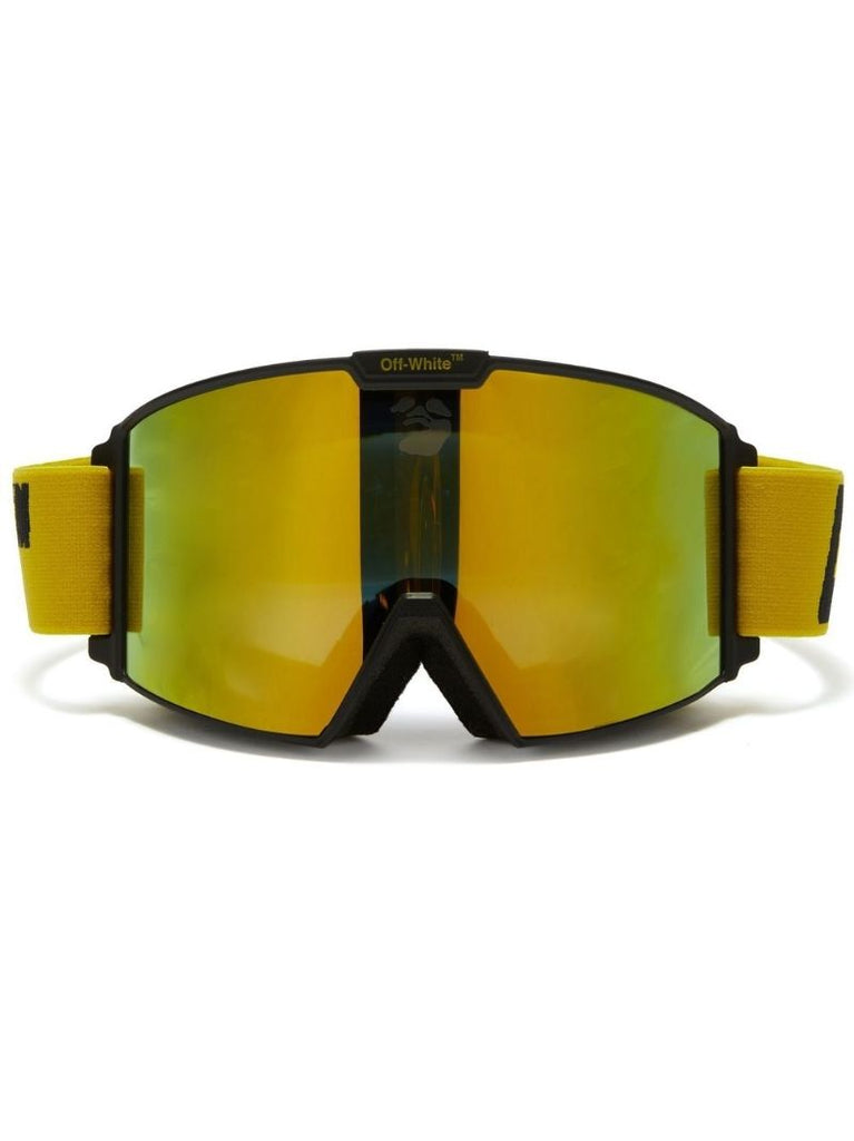 Yellow Mirrored Ski Goggles