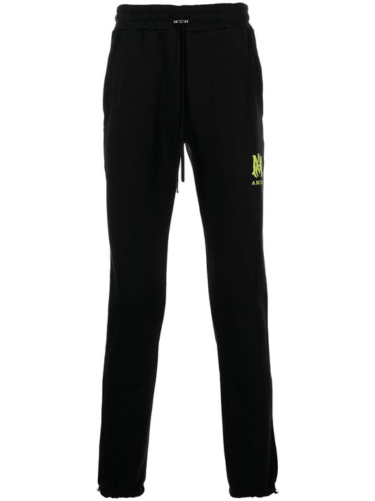Black Logo Cotton Track Pants