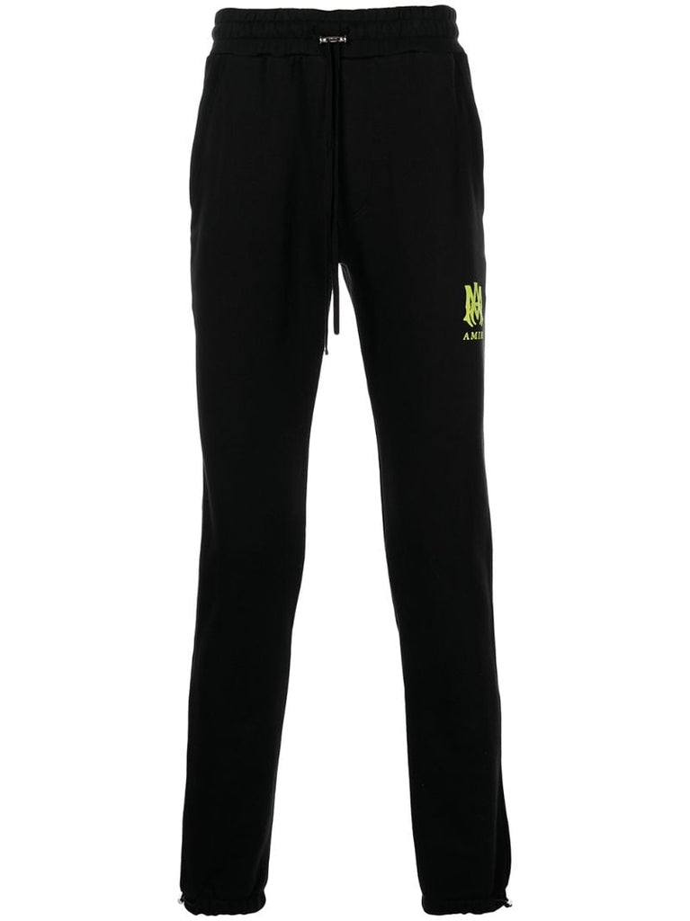 Black Logo Cotton Track Pants