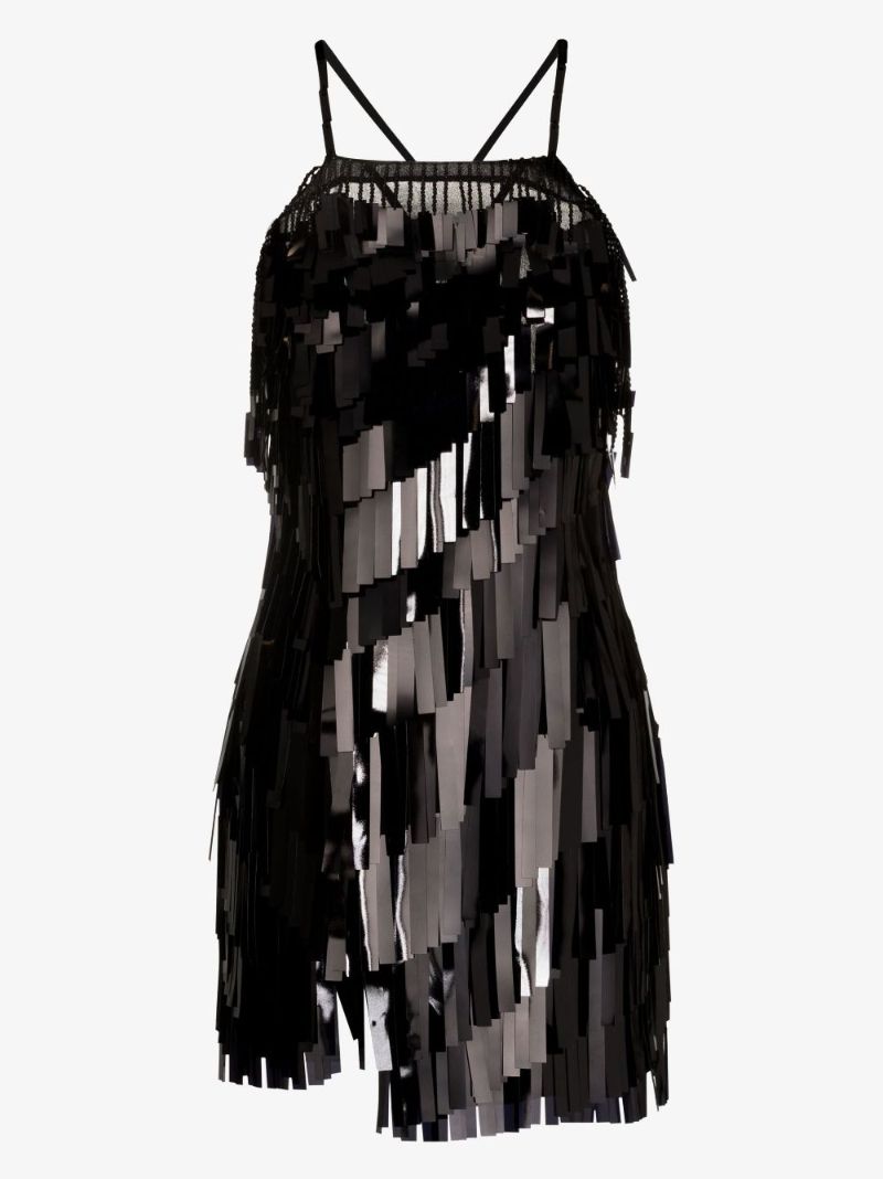 Black Abito Sequin-embellished Mini Dress