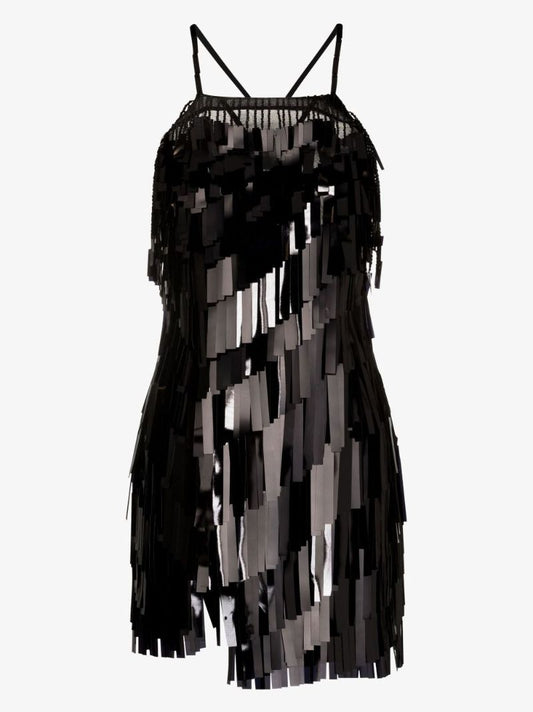 Black Abito Sequin-embellished Mini Dress